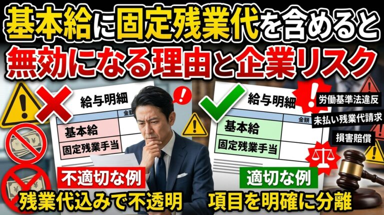 基本給に固定残業代を含めると無効になる理由と企業のリスク - 社会保険労務士法人あいパートナーズ